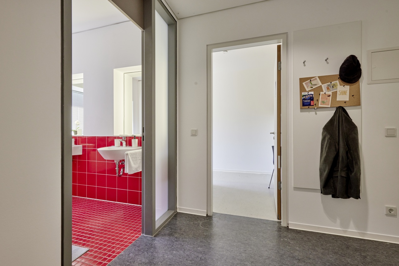 Hallway dorm room
