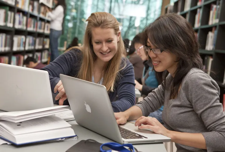 students learning on computers