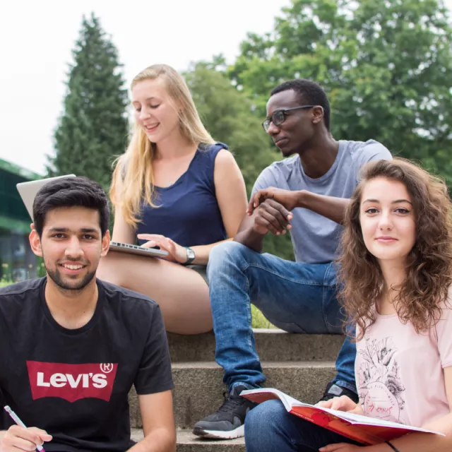 students sitting together