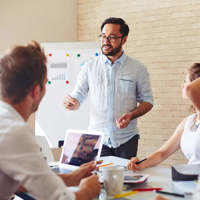 Business people talking