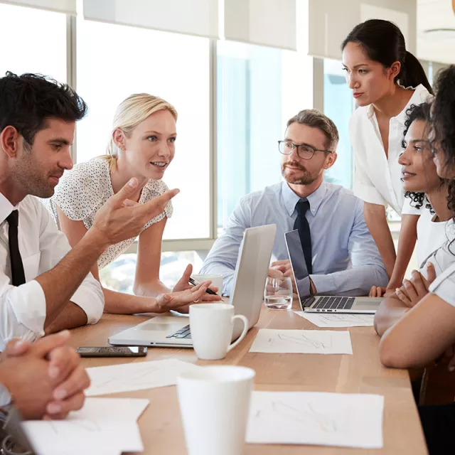 Business people talking